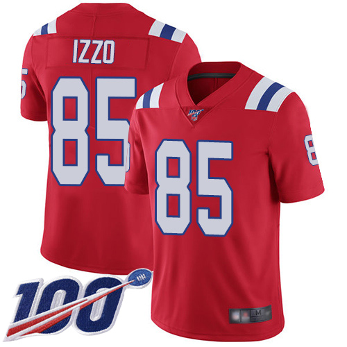 New England Patriots Football 85 Vapor Untouchable 100th Season Limited Red Men Ryan Izzo Alternate NFL Jersey